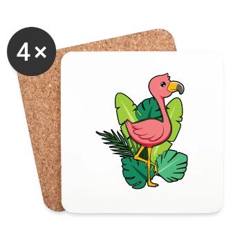 Flamingo - Dessous de verre (lot de 4) - blanc - Devant
