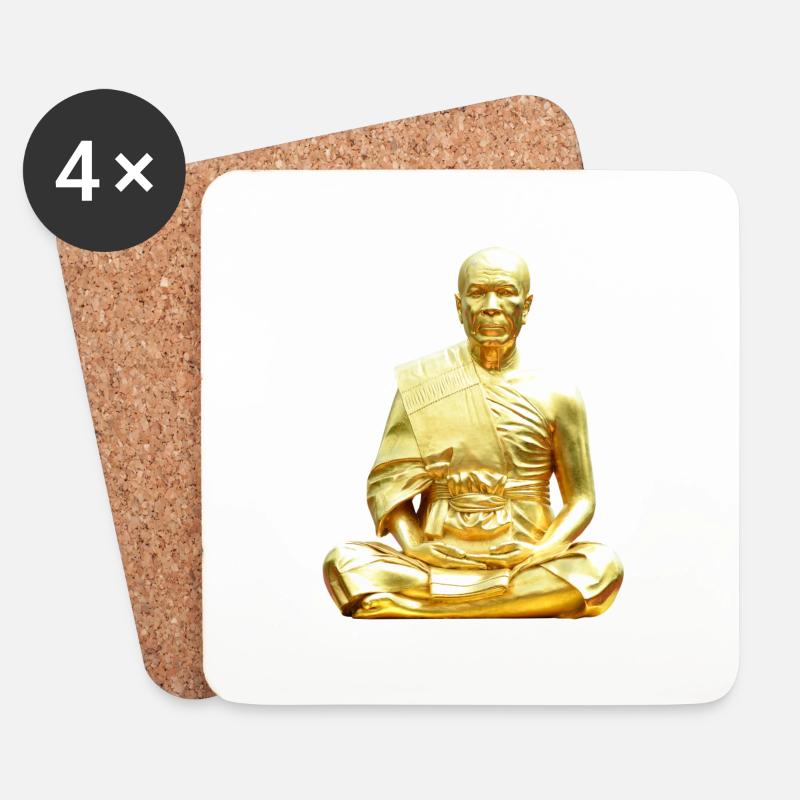 goldener Buddha - Untersetzer (4er-Set) - Weiß