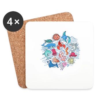 Fish Fishing Fishermen Ocean Fishing Gift Idea - Coasters (set of 4) - white - Front