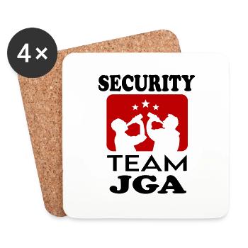 Junggesellenabschied JGA Team Security Saufen - Untersetzer (4er-Set) - Weiß - Vorne