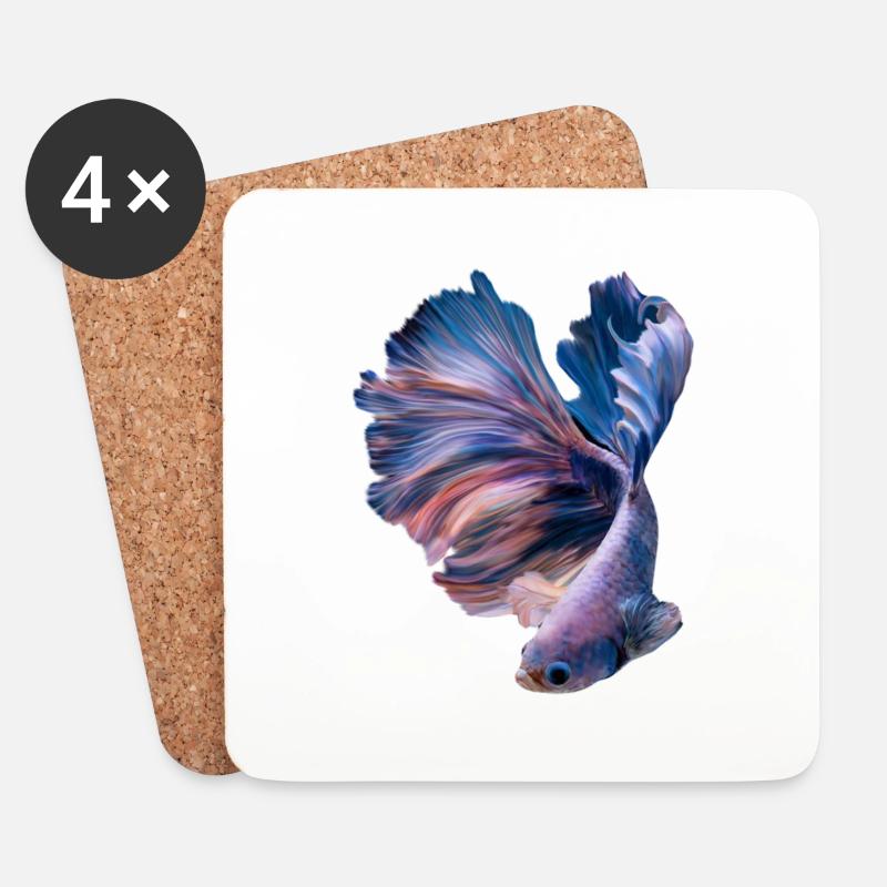 Betta Fish , aqarium hobby - Untersetzer (4er-Set) - Weiß