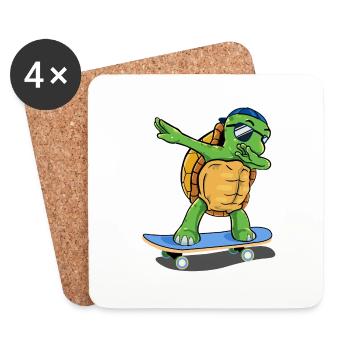 schildkröte skating meeresschildkröte skateboard - Untersetzer (4er-Set) - Weiß - Vorne