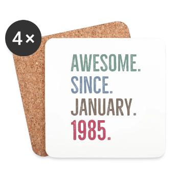 Awesome Since January 1985 - Coasters (set of 4) - white - Front