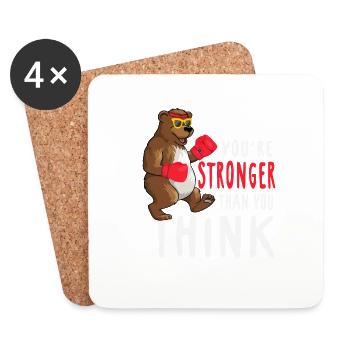 Teddy Bear Cuddly Toy Stuffed Animal Toy - Coasters (set of 4) - white - Front