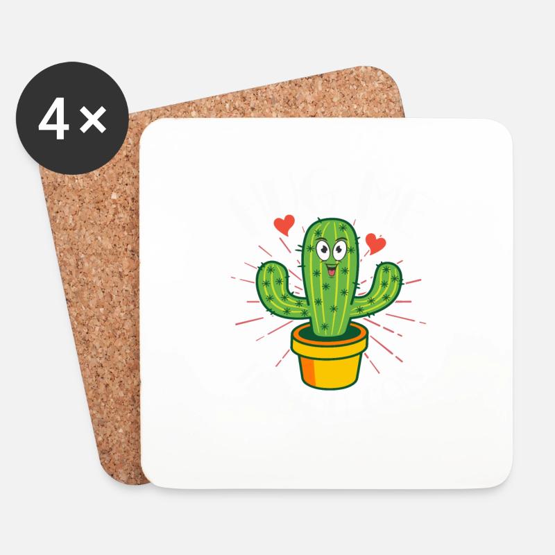 Kaktus Kakteen Sukkulente Botanisch Geschenk - Untersetzer (4er-Set) - Weiß