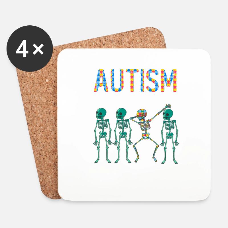 Autismus Bewusstsein Autistisch Geschenkidee - Untersetzer (4er-Set) - Weiß
