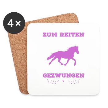 Zum Reiten Geboren Reiter Spruch Pferde Damen - Untersetzer (4er-Set) - Weiß - Vorne