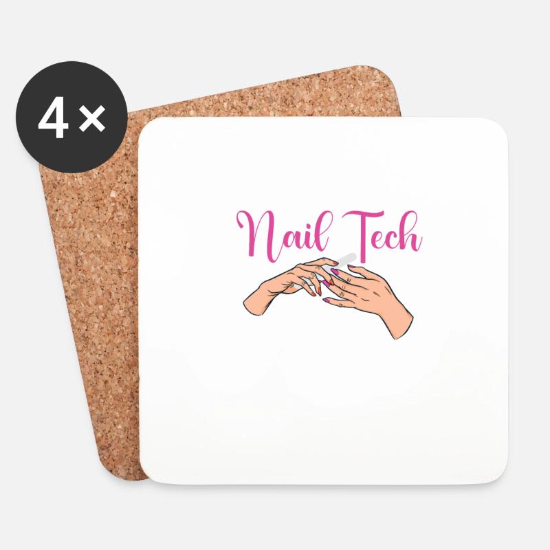 Kosmetikerin Nageltechnikerin Nagelstudio Geschenk - Untersetzer (4er-Set) - Weiß