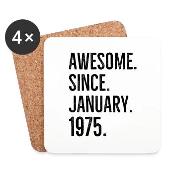 Awesome Since January 1975 - Coasters (set of 4) - white - Front