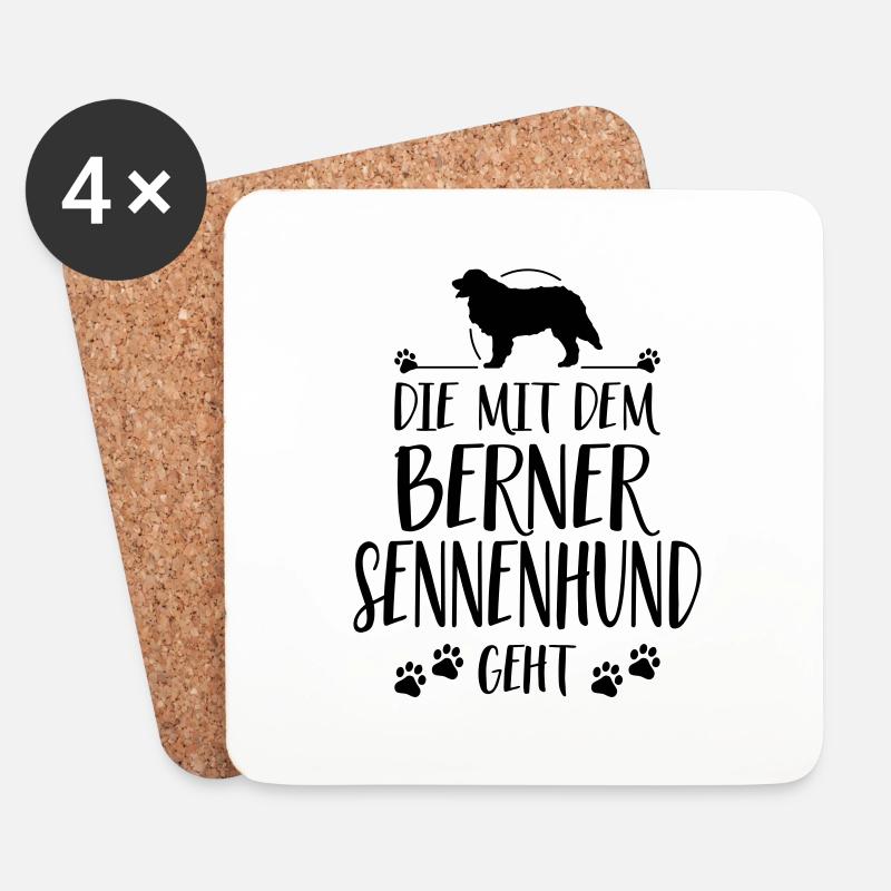 DIE MIT BERNER SENNENHUND GEHT Hunde Hund Wilsigns - Untersetzer (4er-Set) - Weiß
