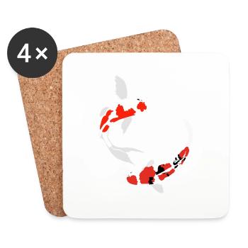 Cage carp - Coasters (set of 4) - white - Front