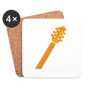 Bass Clef Guitar Bass Player Musician - Dessous de verre (lot de 4) - blanc - Devant
