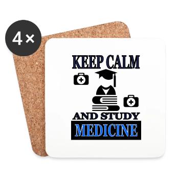 Étudier la médecine étudiant en médecine - Dessous de verre (lot de 4) - blanc - Devant