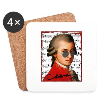 Wolfgang Amadeus Mozart - Coasters (set of 4) - white - Front