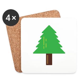 Fir tree - Coasters (set of 4) - white - Front