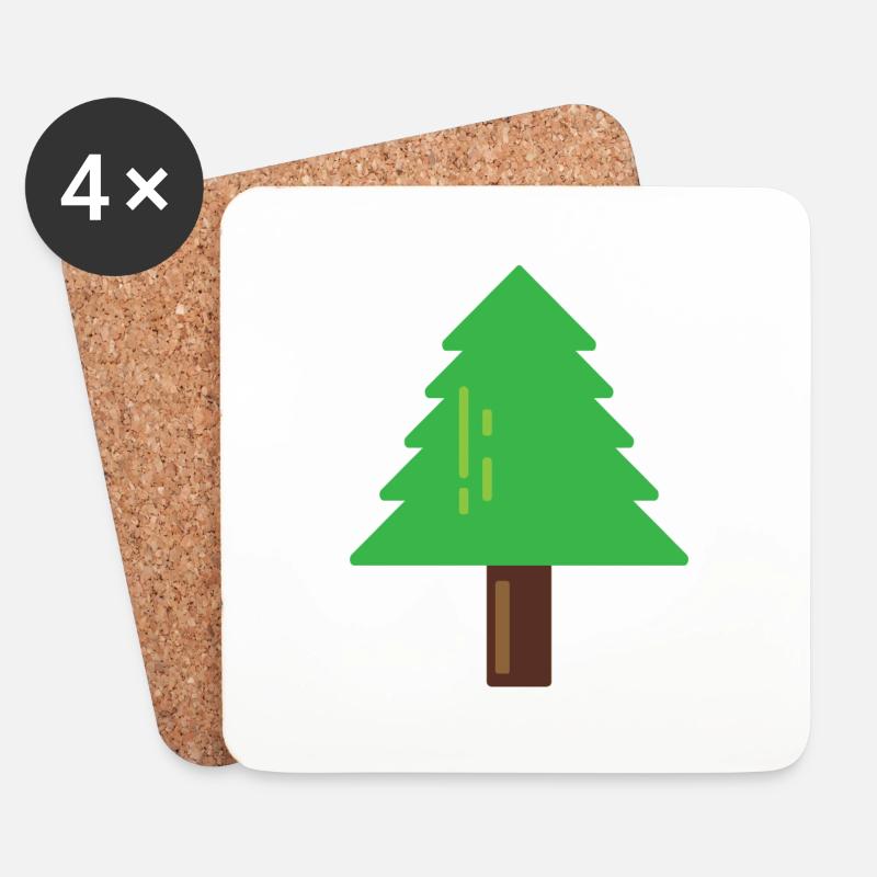 Tannenbaum - Untersetzer (4er-Set) - Weiß