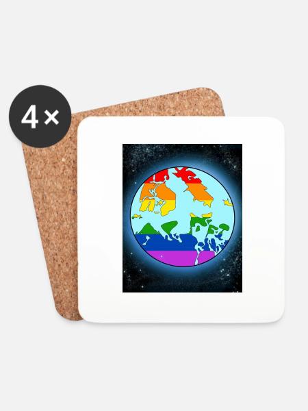 Lgbtq World - Untersetzer (4er-Set) - Weiß