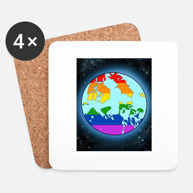 Lgbtq World - Untersetzer (4er-Set) - Weiß