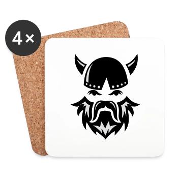 Viking Face 2c - Coasters (set of 4) - white - Front