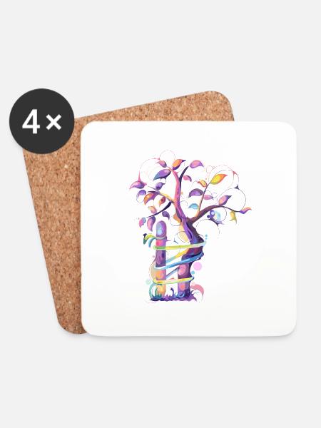 Orthopädietechnik Baum bunt (gOT it!) - Untersetzer (4er-Set) - Weiß