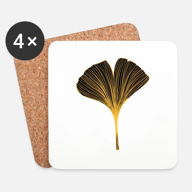 Ginkgo - Untersetzer (4er-Set) - Weiß