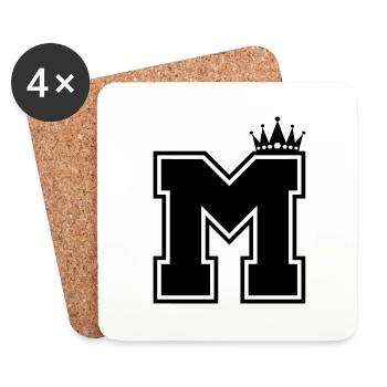 buchstabe M Krone - Untersetzer (4er-Set) - Weiß - Vorne