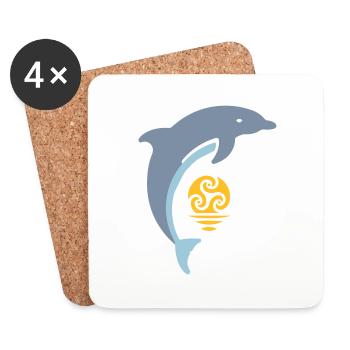 Tribal dolphin - Untersetzer (4er-Set) - Weiß - Vorne