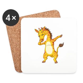 Dabbing Giraffe - Coasters (set of 4) - white - Front