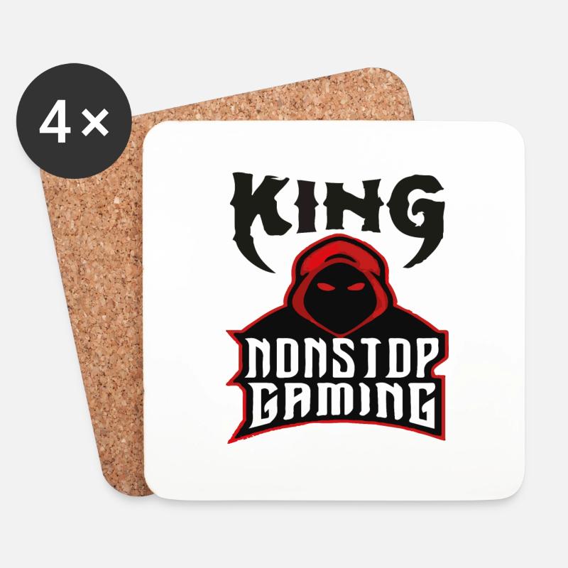 Gaming Shirt | NON STOP GAMING - Untersetzer (4er-Set) - Weiß