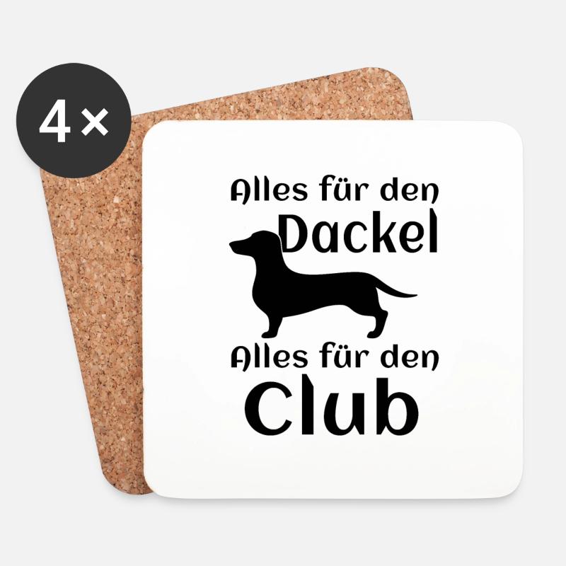 Für den Dackel - Untersetzer (4er-Set) - Weiß