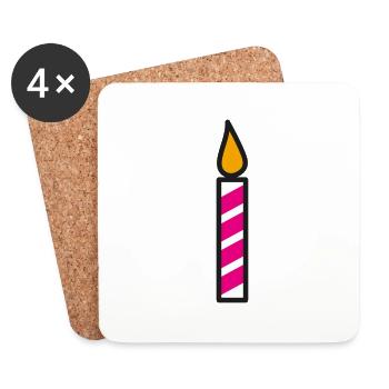 Bougie Idée cadeau d’anniversaire - Dessous de verre (lot de 4) - blanc - Devant