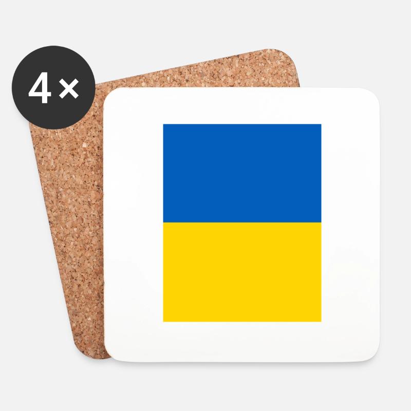 Ukraine - Untersetzer (4er-Set) - Weiß