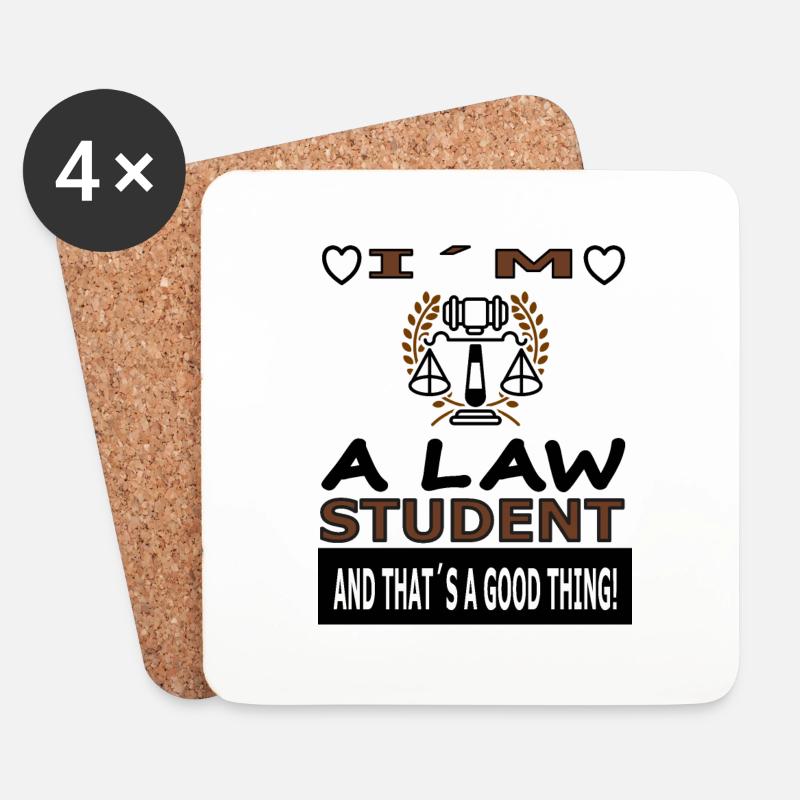 Ich bin Jura Student Jura studieren Geschenkidee - Untersetzer (4er-Set) - Weiß