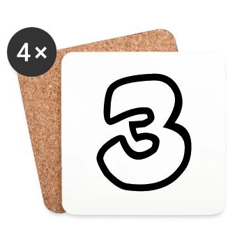 3 - Untersetzer (4er-Set) - Weiß - Vorne