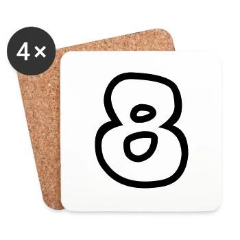 8 - Untersetzer (4er-Set) - Weiß - Vorne