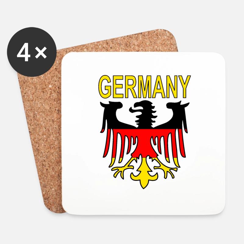 Deutschland Deutsche Flagge Deutscher Geschenkidee - Untersetzer (4er-Set) - Weiß