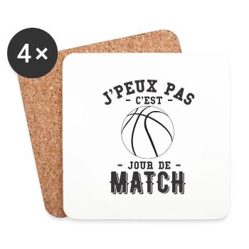 jour de match basketball - Dessous de verre (lot de 4) - blanc - Devant
