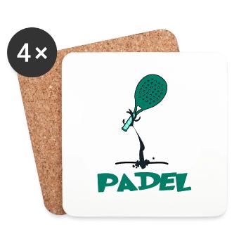 padel padel tennis padeltennis joueur paddle padle - Dessous de verre (lot de 4) - blanc - Devant