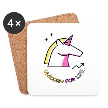 Licorne pour la vie Cadeau mythique Pink Fairy - Dessous de verre (lot de 4) - blanc - Devant