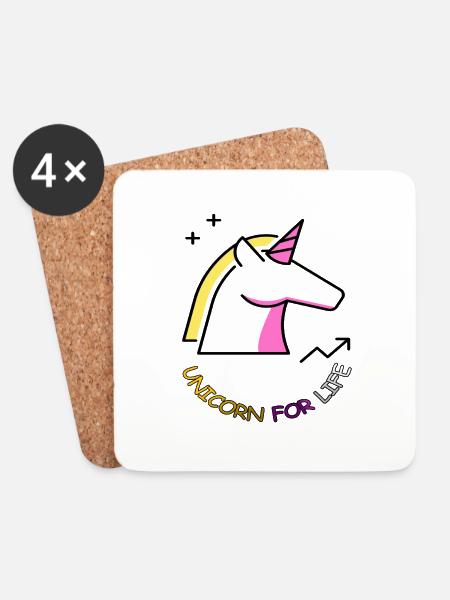 Einhorn für das Leben Pink Fee mythisch Geschenk - Untersetzer (4er-Set) - Weiß