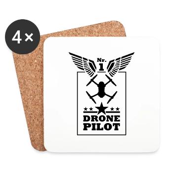 No. 1 Drone Pilot - Coasters (set of 4) - white - Front