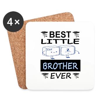 Bester Kleiner Bruder Geschwister Geschenkidee - Untersetzer (4er-Set) - Weiß - Vorne
