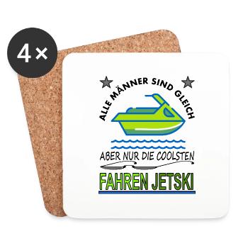 Jetski fahren Jetskifahrer Wassersport Geschenk - Untersetzer (4er-Set) - Weiß - Vorne