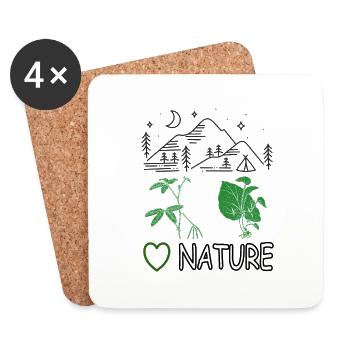 Nature Lovers Nature Conservation Climate Change Gift - Coasters (set of 4) - white - Front