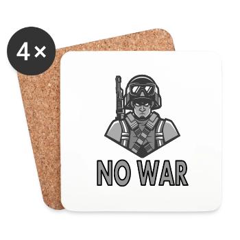 kein Krieg keine Waffen Freidenszeichen Geschenk - Untersetzer (4er-Set) - Weiß - Vorne