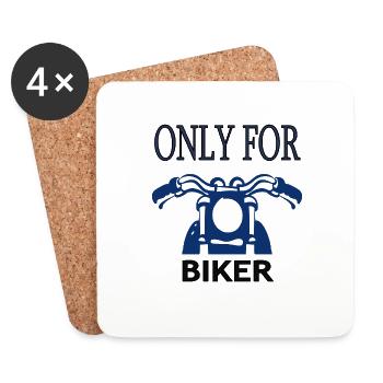 Biker Motorcycle ride Bike Mountain Bike Gift - Coasters (set of 4) - white - Front