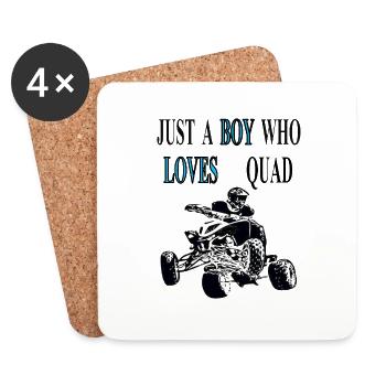 For boy who loves quad biking quad biking - Coasters (set of 4) - white - Front