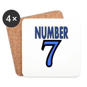 Numéro 7 le numéro 7 Fêter l’anniversaire Idée cadeau - Dessous de verre (lot de 4) - blanc - Devant