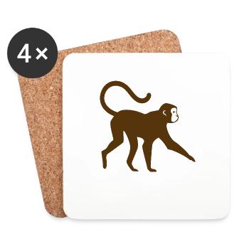 Monkey Monkey Face Wilderness Wild Animals Wild Gift - Coasters (set of 4) - white - Front