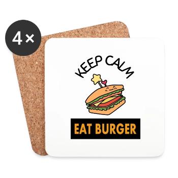 Fast food hamburgers eat burger gift idea - Coasters (set of 4) - white - Front